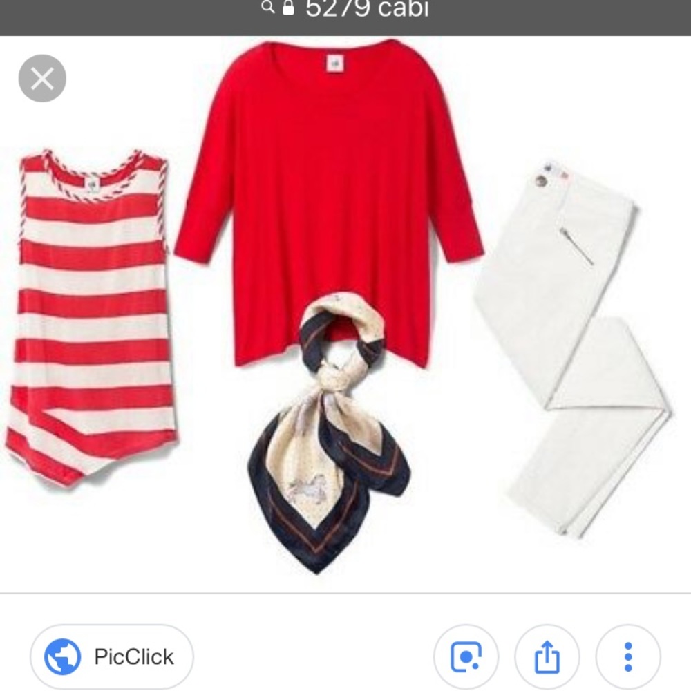 Cabi cartwheel Sp ‘18 M red sweater top